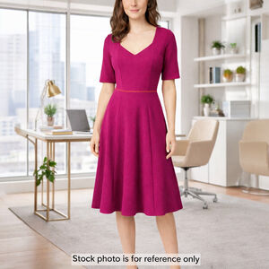 Boden Pink Ribbed Midi Dress 6 Drape Neck Fitted Stretch Chic Quiet Luxury